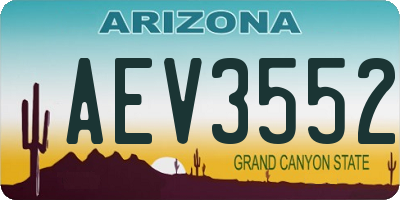 AZ license plate AEV3552