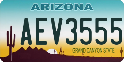 AZ license plate AEV3555