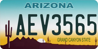 AZ license plate AEV3565