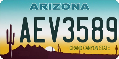 AZ license plate AEV3589