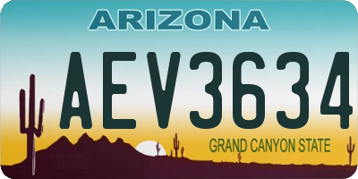 AZ license plate AEV3634