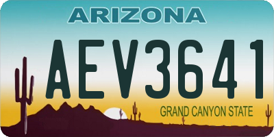 AZ license plate AEV3641