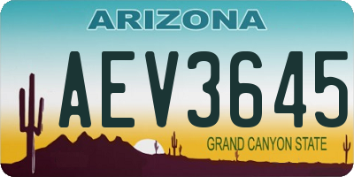 AZ license plate AEV3645
