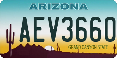 AZ license plate AEV3660