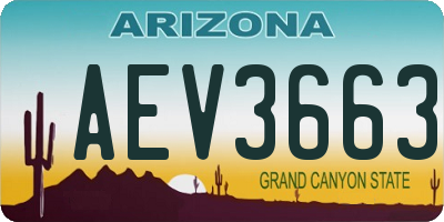 AZ license plate AEV3663