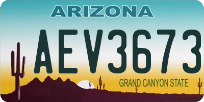 AZ license plate AEV3673