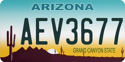 AZ license plate AEV3677