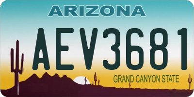 AZ license plate AEV3681
