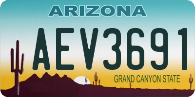 AZ license plate AEV3691