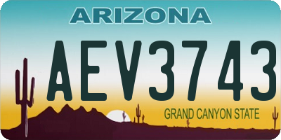 AZ license plate AEV3743