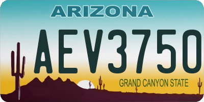 AZ license plate AEV3750