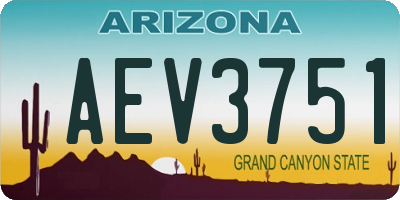 AZ license plate AEV3751