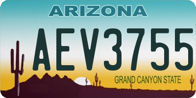 AZ license plate AEV3755
