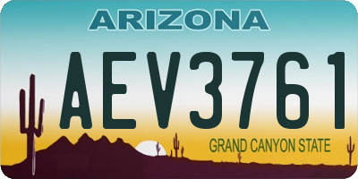 AZ license plate AEV3761