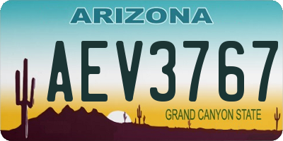 AZ license plate AEV3767
