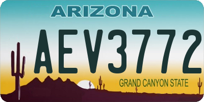 AZ license plate AEV3772