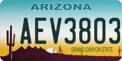 AZ license plate AEV3803