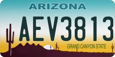 AZ license plate AEV3813
