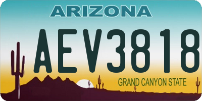 AZ license plate AEV3818