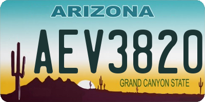AZ license plate AEV3820