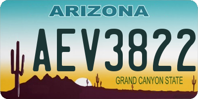 AZ license plate AEV3822