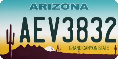 AZ license plate AEV3832