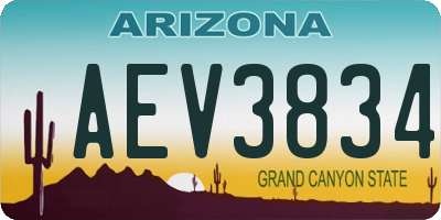 AZ license plate AEV3834