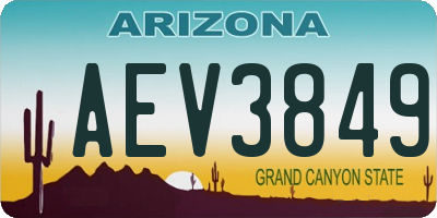 AZ license plate AEV3849