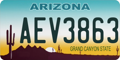AZ license plate AEV3863