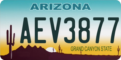 AZ license plate AEV3877