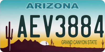 AZ license plate AEV3884
