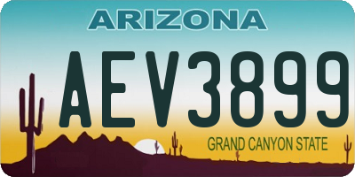 AZ license plate AEV3899