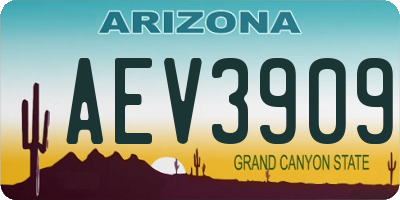 AZ license plate AEV3909