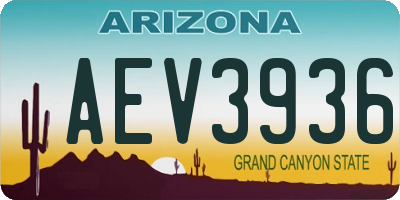 AZ license plate AEV3936