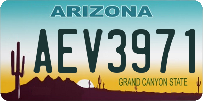 AZ license plate AEV3971
