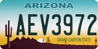 AZ license plate AEV3972