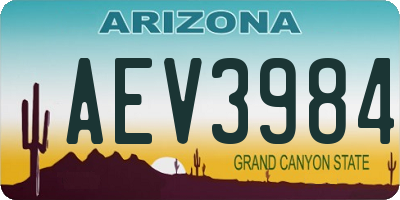 AZ license plate AEV3984