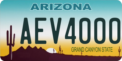 AZ license plate AEV4000