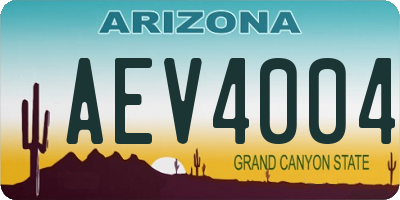 AZ license plate AEV4004