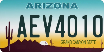 AZ license plate AEV4010