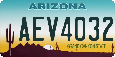 AZ license plate AEV4032
