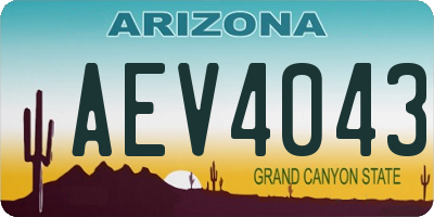 AZ license plate AEV4043