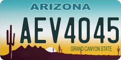 AZ license plate AEV4045