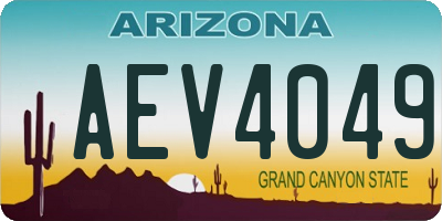 AZ license plate AEV4049