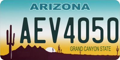 AZ license plate AEV4050