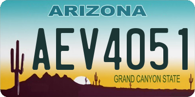 AZ license plate AEV4051