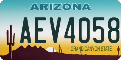 AZ license plate AEV4058