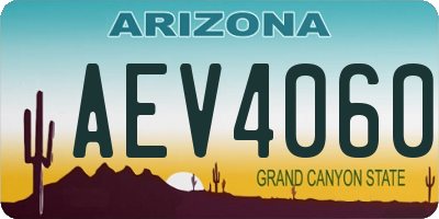 AZ license plate AEV4060