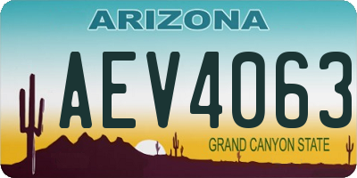 AZ license plate AEV4063