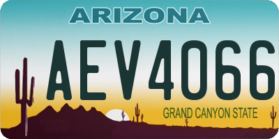 AZ license plate AEV4066